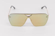 Load image into Gallery viewer, Miami Retro Gold Mirror Flat Top Rimless Sunglasses