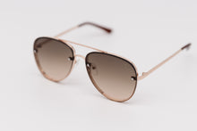 Load image into Gallery viewer, Rimless Aviators Sunglasses with Brown Flat Gradient Lens