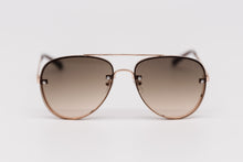 Load image into Gallery viewer, Rimless Aviators Sunglasses with Brown Flat Gradient Lens