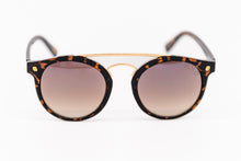 Load image into Gallery viewer, Tortoise French Round Glasses with Brow Bar Mirror lens