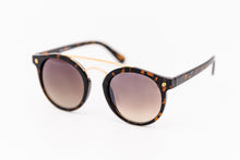 Load image into Gallery viewer, Tortoise French Round Glasses with Brow Bar Mirror lens