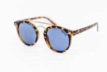 Load image into Gallery viewer, Tortoise French Round Glasses with Brow Bar Mirror lens