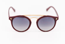 Load image into Gallery viewer, Brown French Round Glasses with Brow Bar Mirror lens