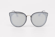 Load image into Gallery viewer, Oversized Chrome Mirror lens Women Round Cat Eye Sunglasses