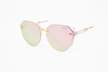 Load image into Gallery viewer, Pink mirror lens Cat Eye Sunglasses with Angle Corner Lens