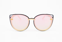 Load image into Gallery viewer, Pink mirror lens Cat Eye Sunglasses black frame Yolo Eyewear