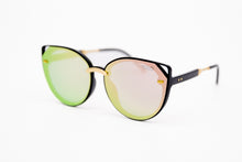 Load image into Gallery viewer, Pink mirror lens Cat Eye Sunglasses black frame Yolo Eyewear