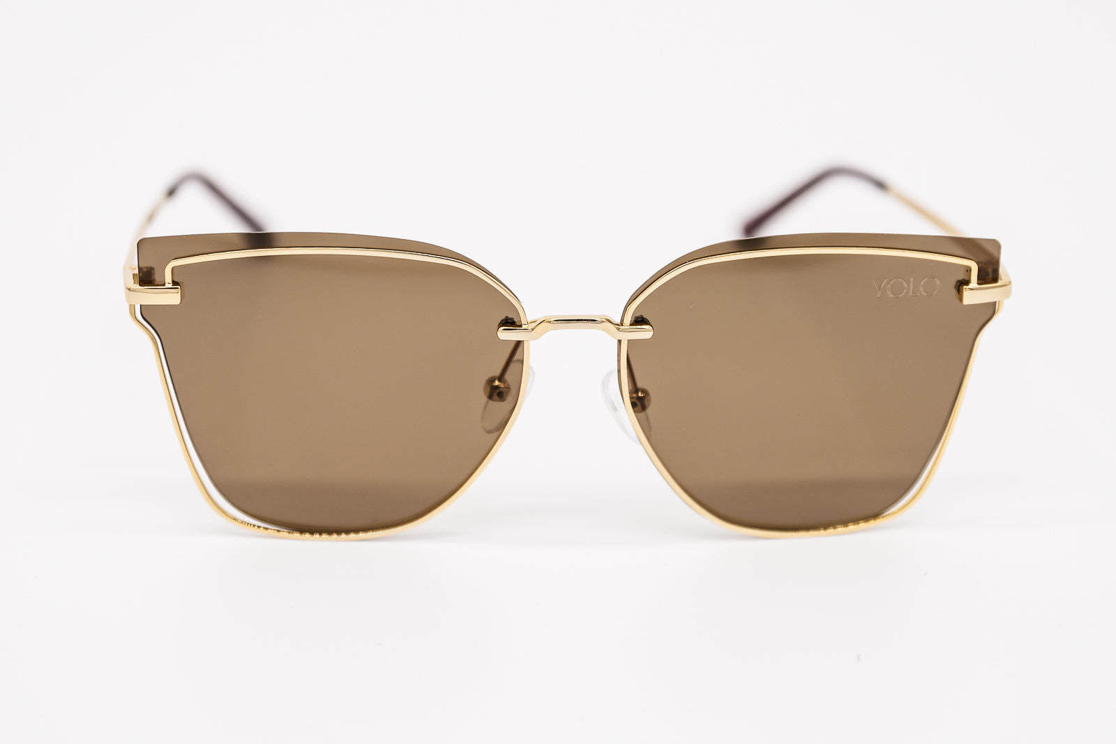 Gold frame square sunglasses deals