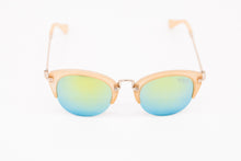 Load image into Gallery viewer, Mirror Green Lens Retro Horn Rimmed Sunglasses Yolo Eyewear