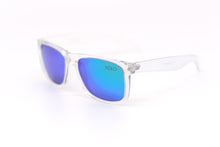 Load image into Gallery viewer, Polarized Sport  Clear Frame Sunglasses blue Mirror Lens