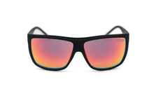 Load image into Gallery viewer, Black Oversized Square Sport Sunglasses Red mirror lens