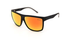 Load image into Gallery viewer, Black Oversized Square Sport Sunglasses orange mirror lens