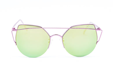 Purple High Pointed Pink Green Mirror Cat Eye Sunglasses