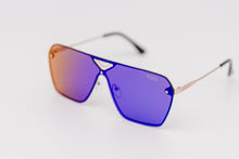 Load image into Gallery viewer,  &quot;Miami Retro&quot; multicolor Mirror Flat Top Sunglasses 
