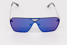 Load image into Gallery viewer, Miami Retro Blue Mirror Flat Top Rimless Sunglasses
