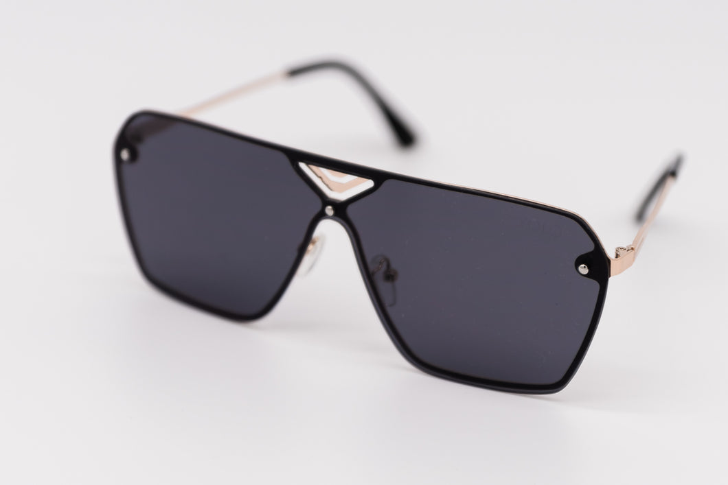 Miami Retro Black Flat Top Rimless Sunglasses Yolo Eyewear