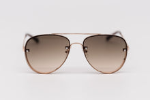 Load image into Gallery viewer, Rimless Aviators Sunglasses with Brown Flat Gradient Lens 
