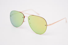 Load image into Gallery viewer, Rose Gold Mirror Lens Aviator Sunglasses - Yolo Eyewear
