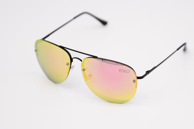 Large Frameless Mirror Aviator Sunglasses - Yolo Eyewear