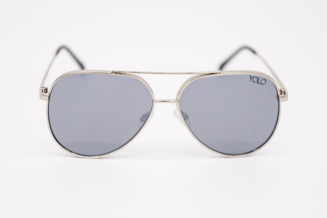 Rimless Mirrored Aviator Sunglasses - YOLO Eyewear