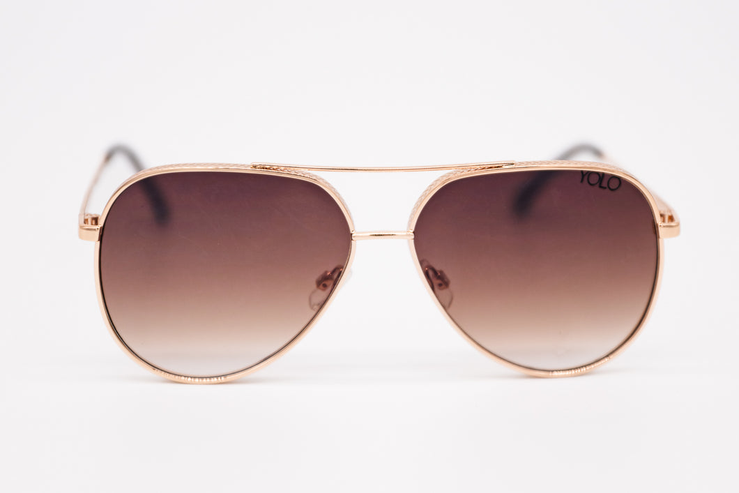 Brown Aviator Sunglasses - YOLO Eyewear