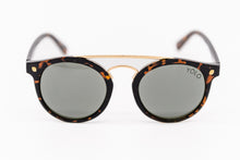 Load image into Gallery viewer, Tortoise French Round Glasses with Brow Bar Mirror lens
