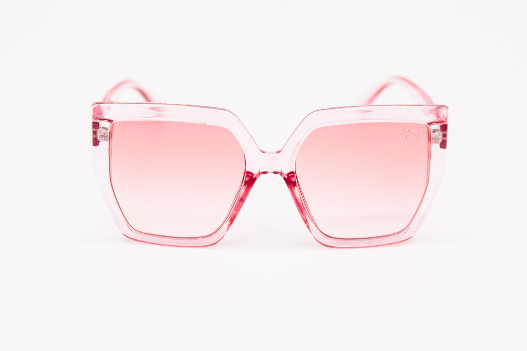 Clear pink Oversize Square Sunglasses | Yolo Eyewear