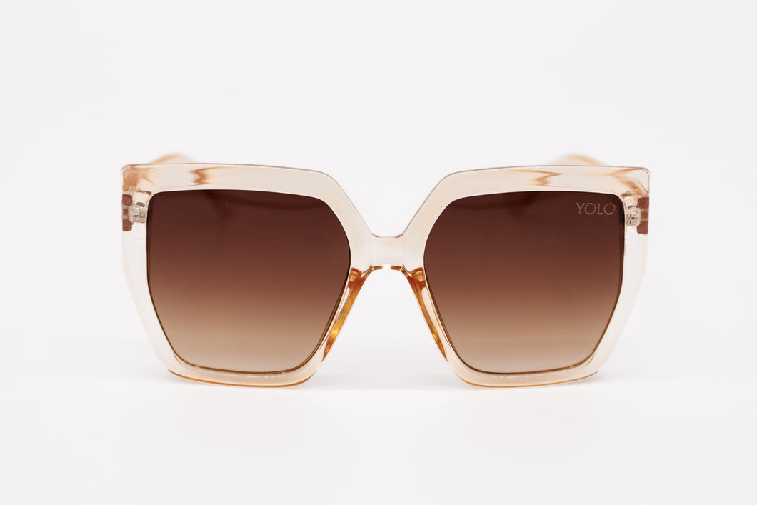 Clear brown Oversize Square Sunglasses | Yolo Eyewear