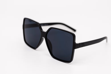 Black Shell Oversize Square Sunglasses