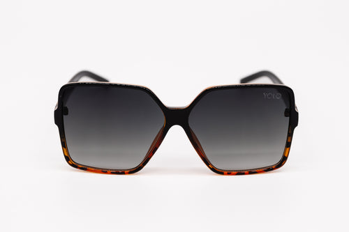 Black Tortoise Shell Oversize Square Sunglasses