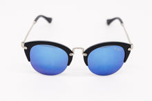 Load image into Gallery viewer, Mirror Blue Lens Retro Horn Rimmed Sunglasses - Yolo Eyewear
