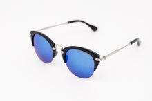 Load image into Gallery viewer, Mirror Blue Lens Retro Horn Rimmed Sunglasses - Yolo Eyewear
