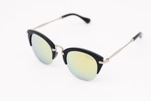 Load image into Gallery viewer, Green mirror lens Retro Horn Rimmed Sunglasses
