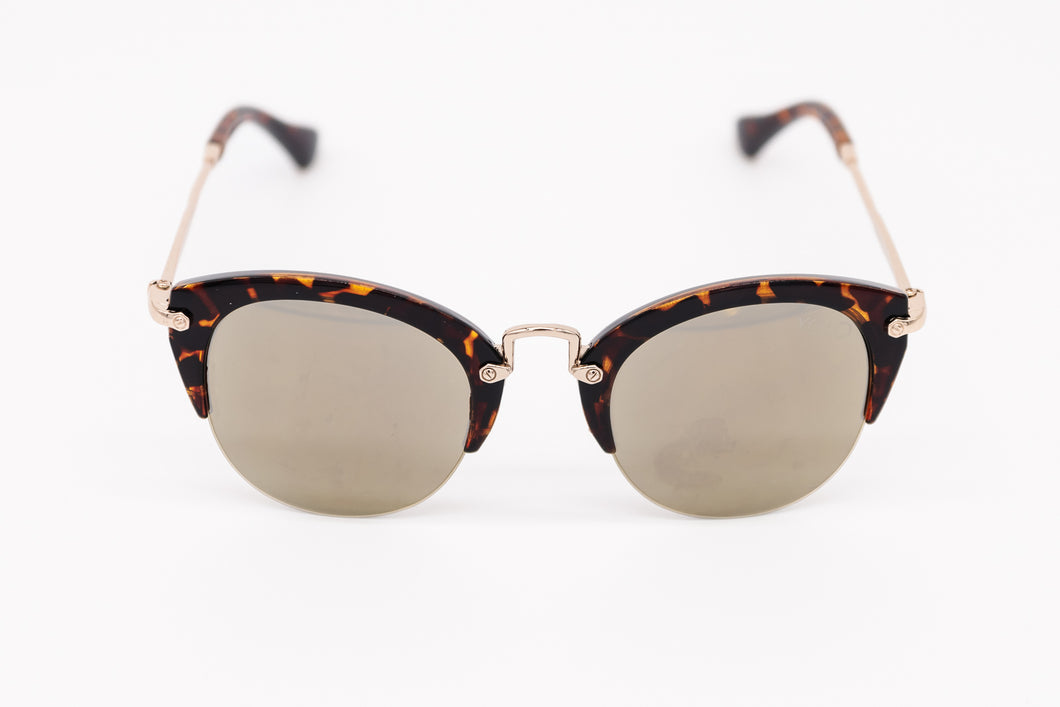 Tortoise mirror lens Retro Horn Rimmed Sunglasses