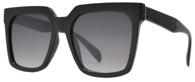 Black  Large Square  Sunglasses with Flat Lens 