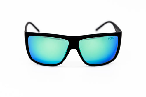 Oversized Square Sport Sunglasses Blue Mirror lens