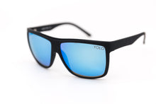 Load image into Gallery viewer, Black Oversized Square Sport Sunglasses Blue mirror lens
